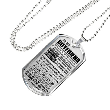 Stainless Steel/Gold 18k Dog Tag Necklace To Boyfriend - Personalized Gifts
